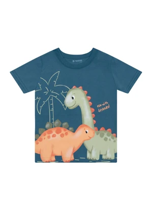 Brandili - Conjunto Infantil Menino em Meia Malha Azul - BRANDILI