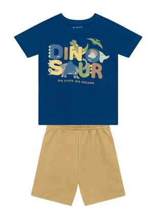 Brandili - Conjunto Infantil Menino em Meia Malha Azul - BRANDILI