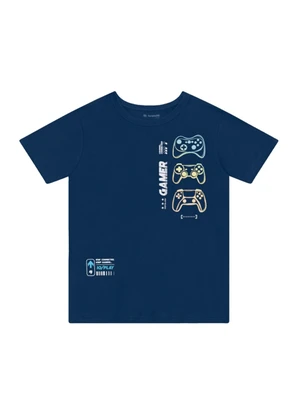 Brandili - Conjunto Infantil Menino em Meia Malha Azul - BRANDILI