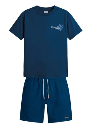 Brandili - Conjunto Infantil Menino em Meia Malha Azul - BRANDILI