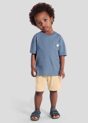 Brandili - Conjunto Infantil Menino em Meia Malha Azul - BRANDILI
