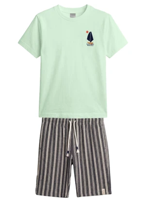 Mundi - Conjunto Infantil Menino em Meia Malha Azul - MUNDI