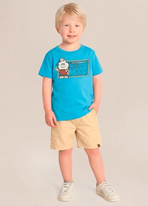 Brandili - Conjunto Infantil Menino em Meia Malha Azul - BRANDILI