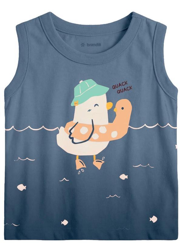 Brandili - Conjunto Infantil Menino em Meia Malha Azul