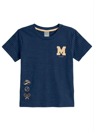 Mundi - Conjunto Infantil Menino em Meia Malha Azul - MUNDI