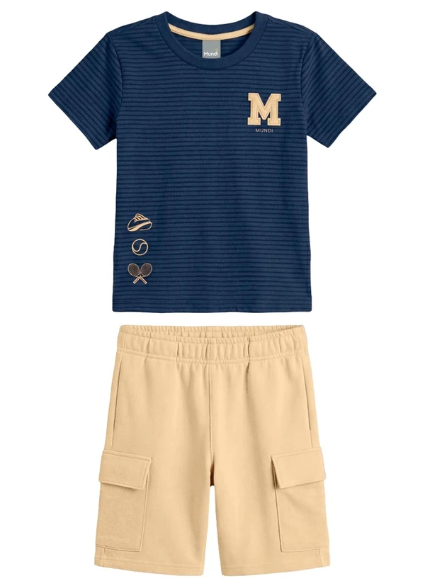 Mundi - Conjunto Infantil Menino em Meia Malha Azul