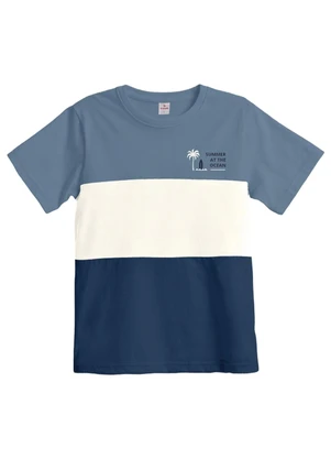 Brandili - Conjunto Infantil Menino em Meia Malha Azul - BRANDILI