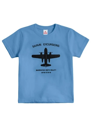 Brandili - Conjunto Infantil Menino em Meia Malha Azul - BRANDILI