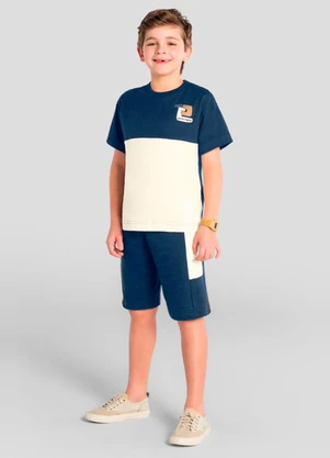 Brandili - Conjunto Infantil Menino em Meia Malha Bege - BRANDILI