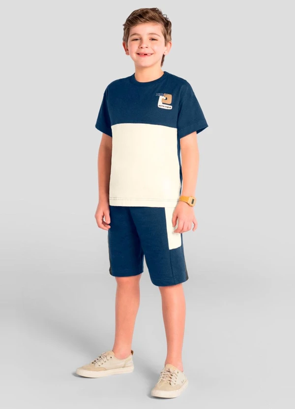 Brandili - Conjunto Infantil Menino em Meia Malha Bege