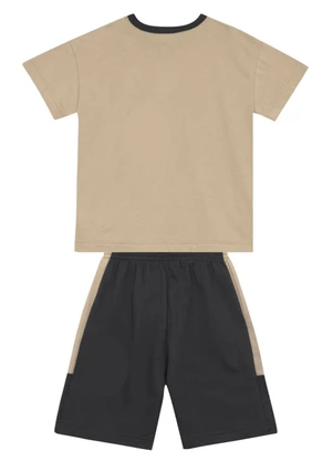 Brandili - Conjunto Infantil Menino em Meia Malha Bege - BRANDILI