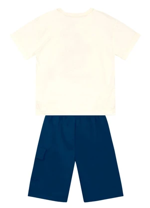 Brandili - Conjunto Infantil Menino em Meia Malha Bege - BRANDILI