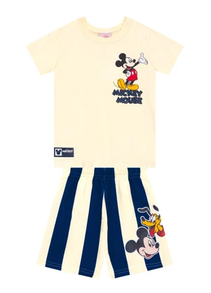 Brandili - Conjunto Infantil Menino em Meia Malha Bege - BRANDILI