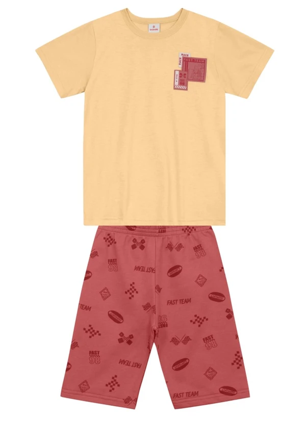 Brandili - Conjunto Infantil Menino em Meia Malha Bege