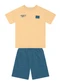 Brandili - Conjunto Infantil Menino em Meia Malha Laranja - variação: Bege