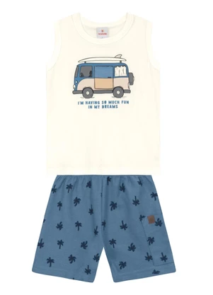 Brandili - Conjunto Infantil Menino em Meia Malha Bege - BRANDILI