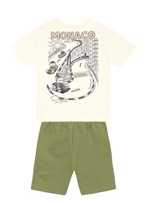 Brandili - Conjunto Infantil Menino em Meia Malha Bege - BRANDILI