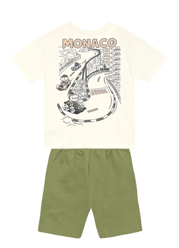 Brandili - Conjunto Infantil Menino em Meia Malha Bege
