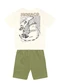 Brandili - Conjunto Infantil Menino em Meia Malha Vermelho - variação: Bege