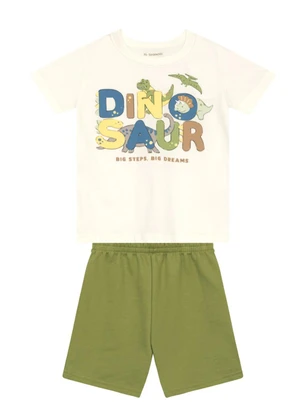 Brandili - Conjunto Infantil Menino em Meia Malha Bege - BRANDILI
