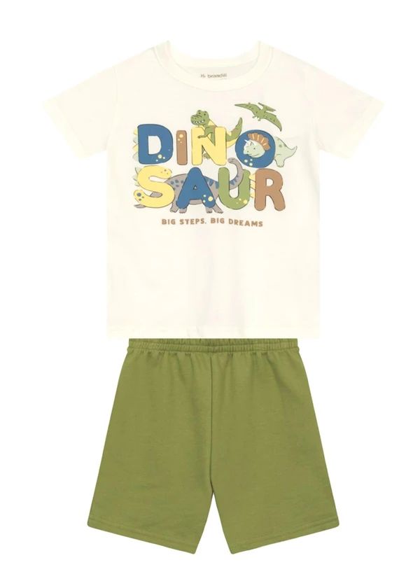 Brandili - Conjunto Infantil Menino em Meia Malha Bege