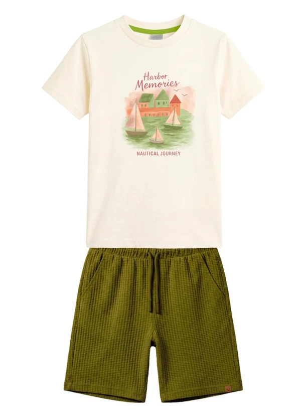 Mundi - Conjunto Infantil Menino em Meia Malha Bege