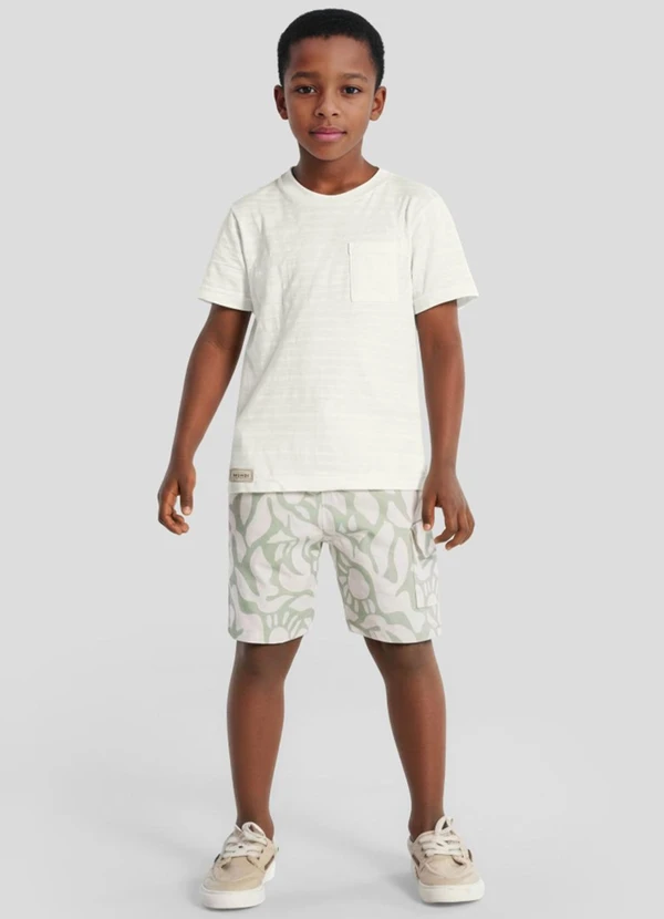 Mundi - Conjunto Infantil Menino em Meia Malha Bege