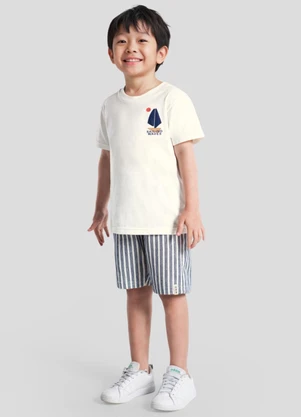 Brandili - Conjunto Infantil Menino em Meia Malha Bege - BRANDILI