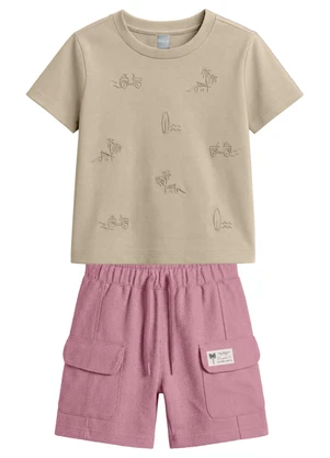 Mundi - Conjunto Infantil Menino em Meia Malha Bege - MUNDI
