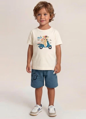 Brandili - Conjunto Infantil Menino em Meia Malha Bege - BRANDILI