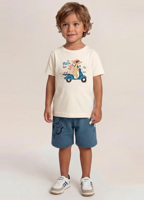 Brandili - Conjunto Infantil Menino em Meia Malha Bege