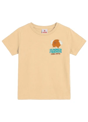 Brandili - Conjunto Infantil Menino em Meia Malha Bege - BRANDILI