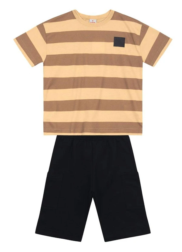 Brandili - Conjunto Infantil Menino em Meia Malha Bege
