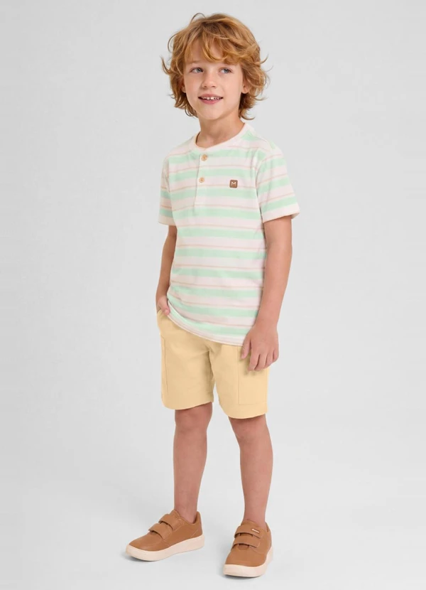 Mundi - Conjunto Infantil Menino em Meia Malha Bege