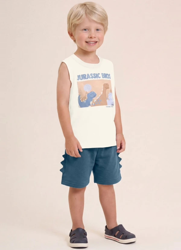 Brandili - Conjunto Infantil Menino em Meia Malha Bege