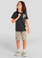 Brandili - Conjunto Infantil Menino em Meia Malha Bege - variação: Cinza