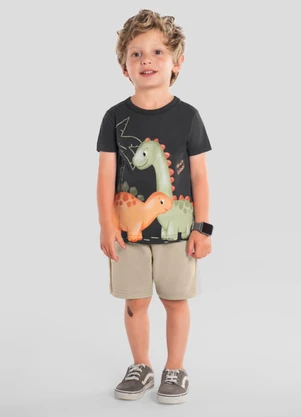 Brandili - Conjunto Infantil Menino em Meia Malha Cinza - BRANDILI
