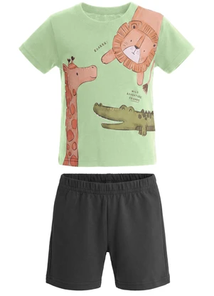 Brandili - Conjunto Infantil Menino em Meia Malha de Animais - BRANDILI