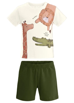 Brandili - Conjunto Infantil Menino em Meia Malha de Animais - BRANDILI