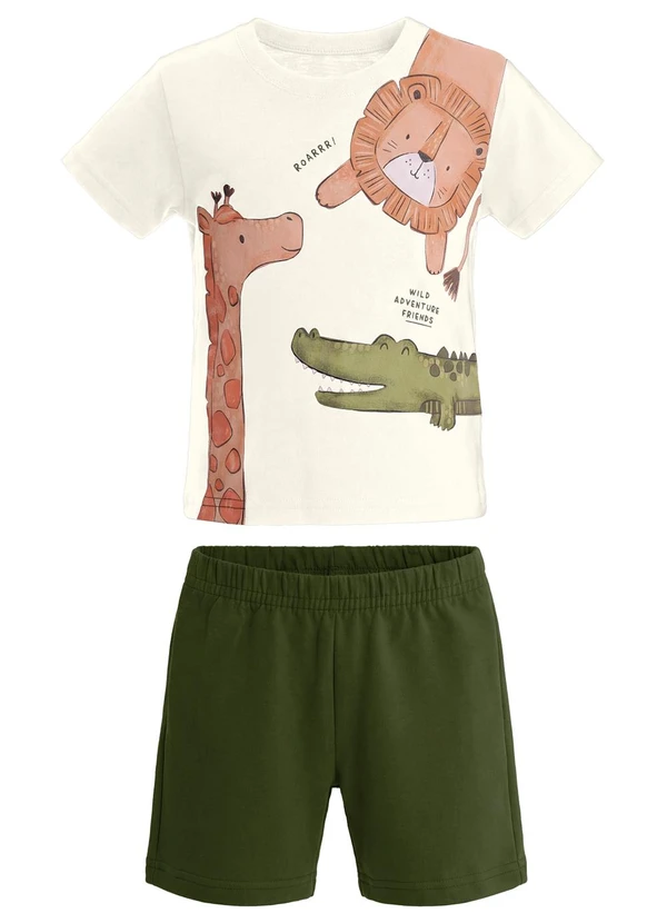 Brandili - Conjunto Infantil Menino em Meia Malha de Animais