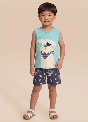 Brandili - Conjunto Infantil Menino em Meia Malha de Cachorro - BRANDILI
