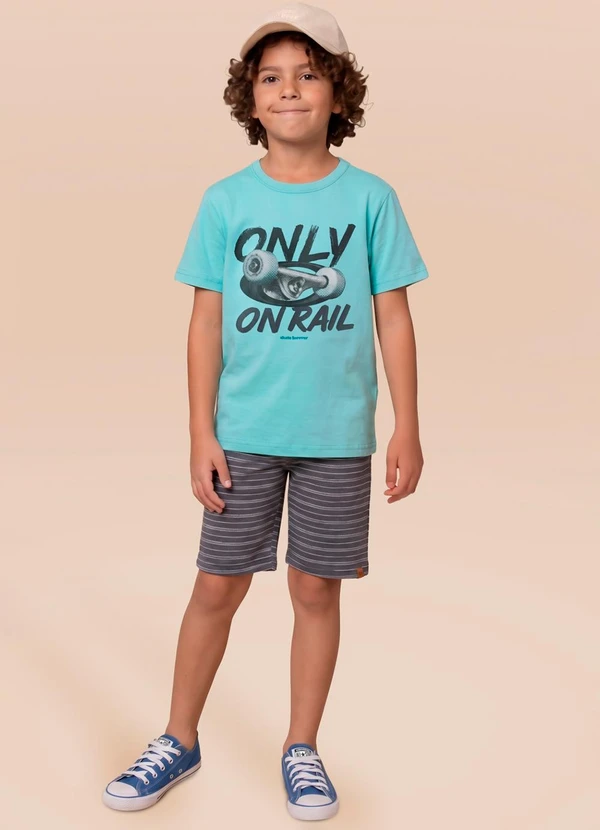 Brandili - Conjunto Infantil Menino em Meia Malha de Skate