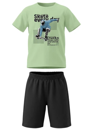 Brandili - Conjunto Infantil Menino em Meia Malha de Skate - BRANDILI