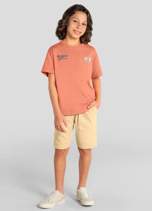 Brandili - Conjunto Infantil Menino em Meia Malha Laranja - BRANDILI