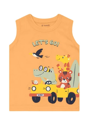 Brandili - Conjunto Infantil Menino em Meia Malha Laranja - BRANDILI