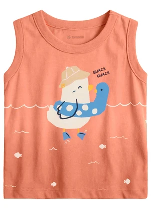 Brandili - Conjunto Infantil Menino em Meia Malha Laranja - BRANDILI