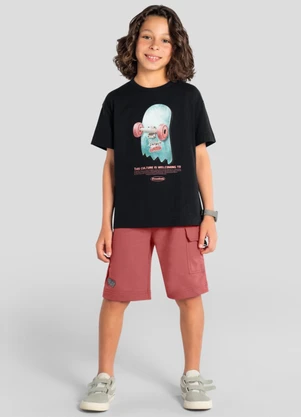 Brandili - Conjunto Infantil Menino em Meia Malha Preto - BRANDILI