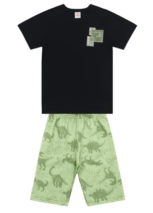Brandili - Conjunto Infantil Menino em Meia Malha Preto - BRANDILI