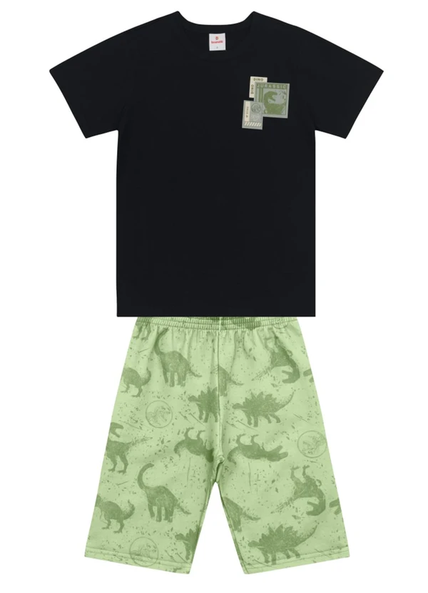 Brandili - Conjunto Infantil Menino em Meia Malha Preto