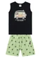 Brandili - Conjunto Infantil Menino em Meia Malha Laranja - variação: Preto
